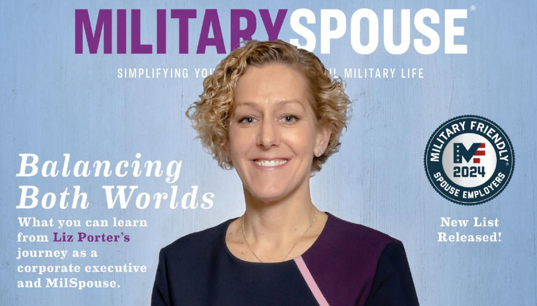 Liz Porter on the cover of Military Spouse magazine