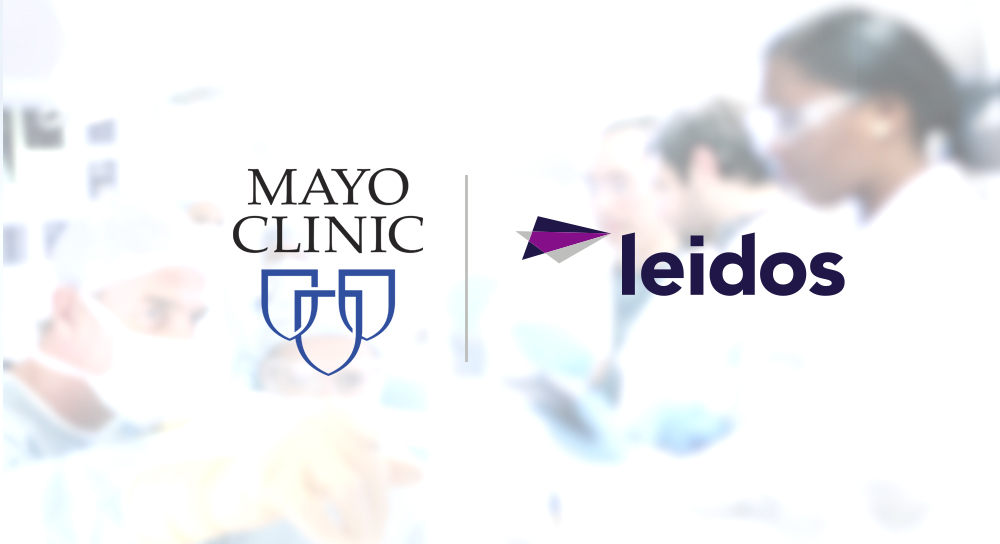 Mayo Clinic Leidos lock-up Mayo Clinic and Leidos logos