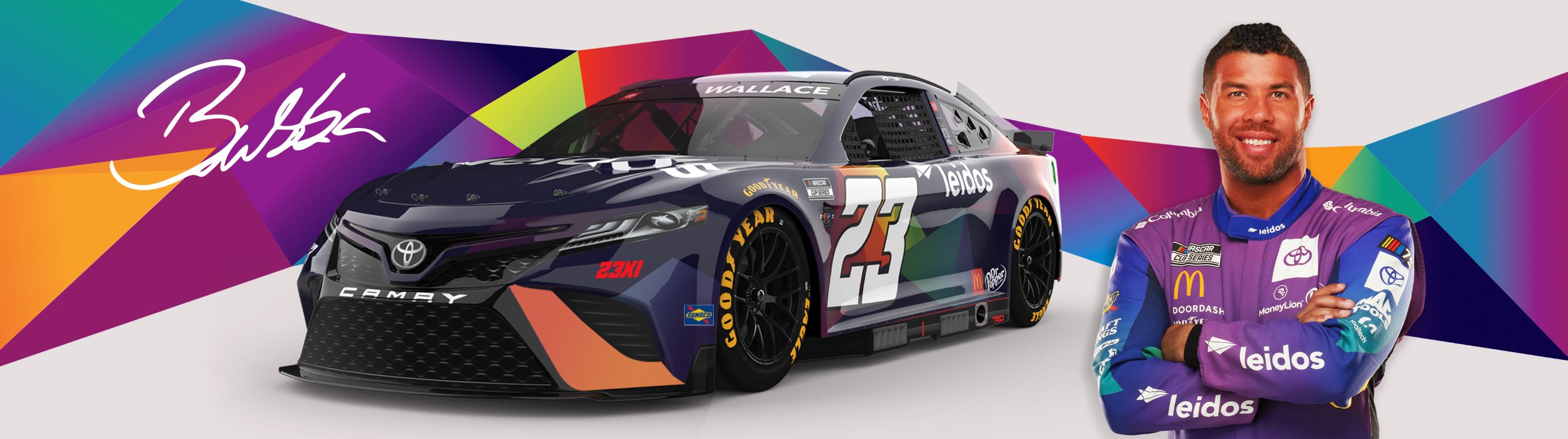 Bubba Wallace and 23XI Racing Leidos