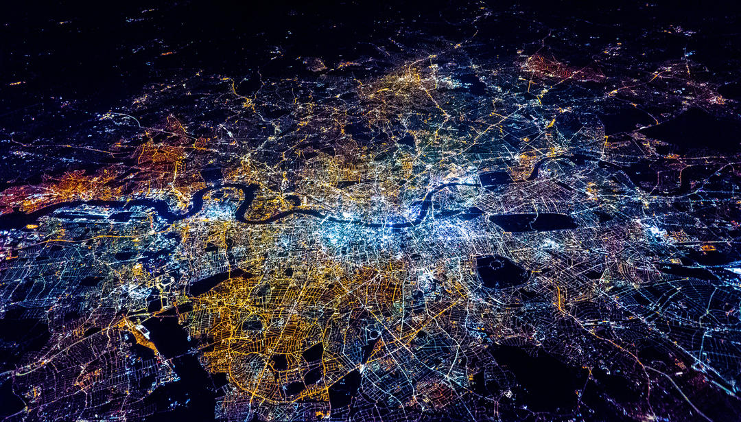 UK London Satellite image night