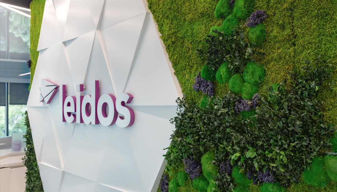 living wall at leidos office