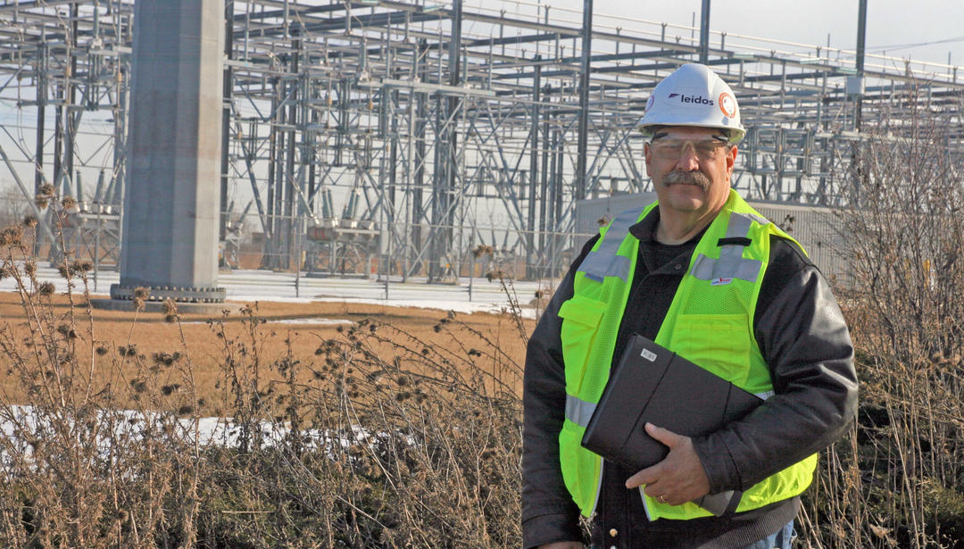 Leidos safety engineer at a utility substation