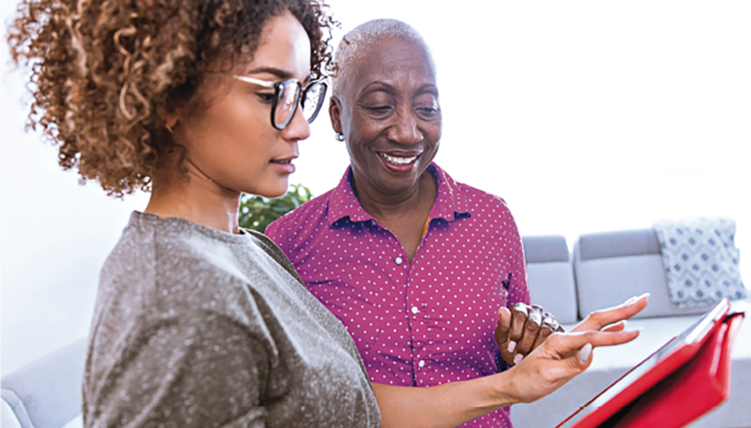 women and older women using tablet