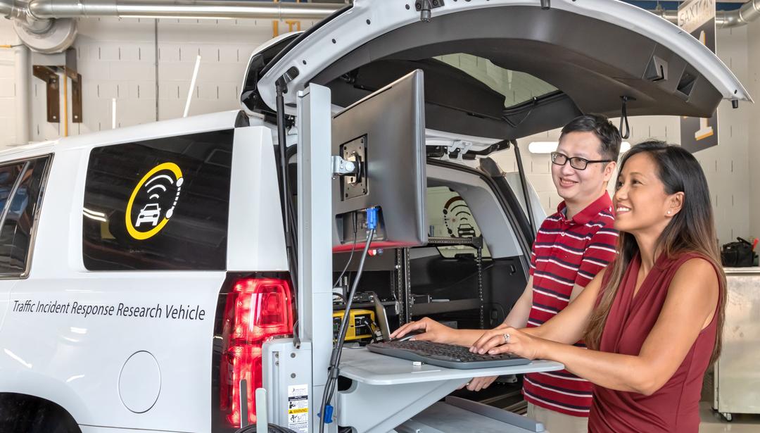 engineers working on smart car