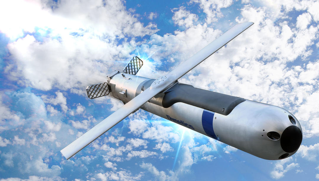 Rendering of the Small Glide Munition GBU-69/B gliding through the sky