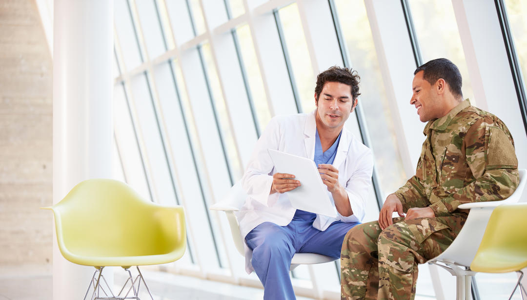 service man with doctor