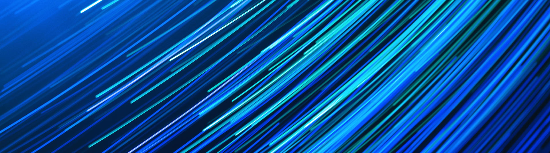 Fibre cables illuminated blue