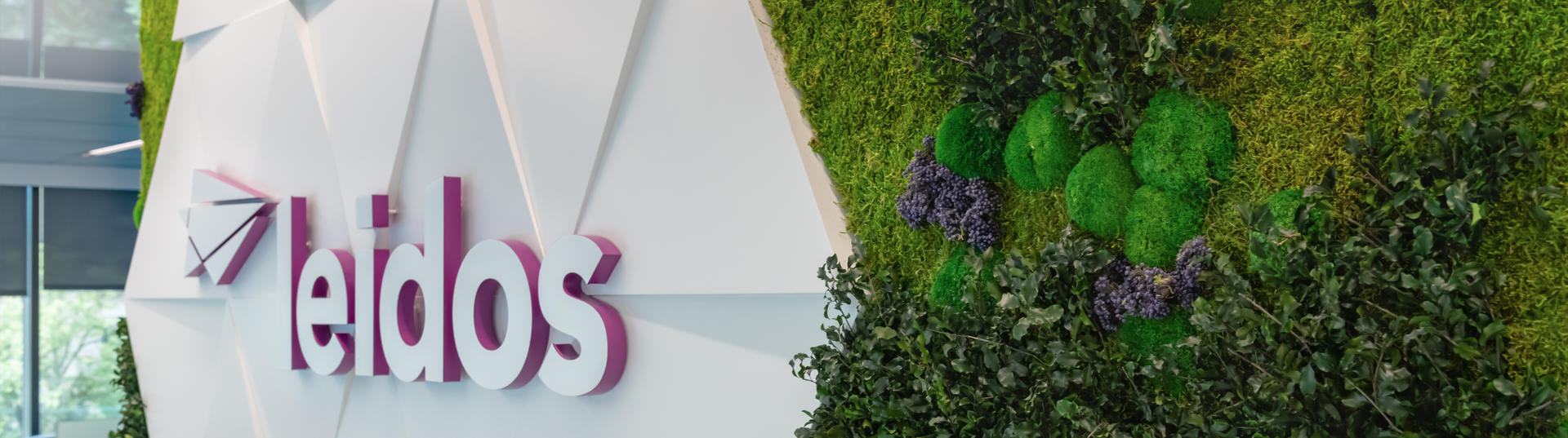 living wall at leidos office