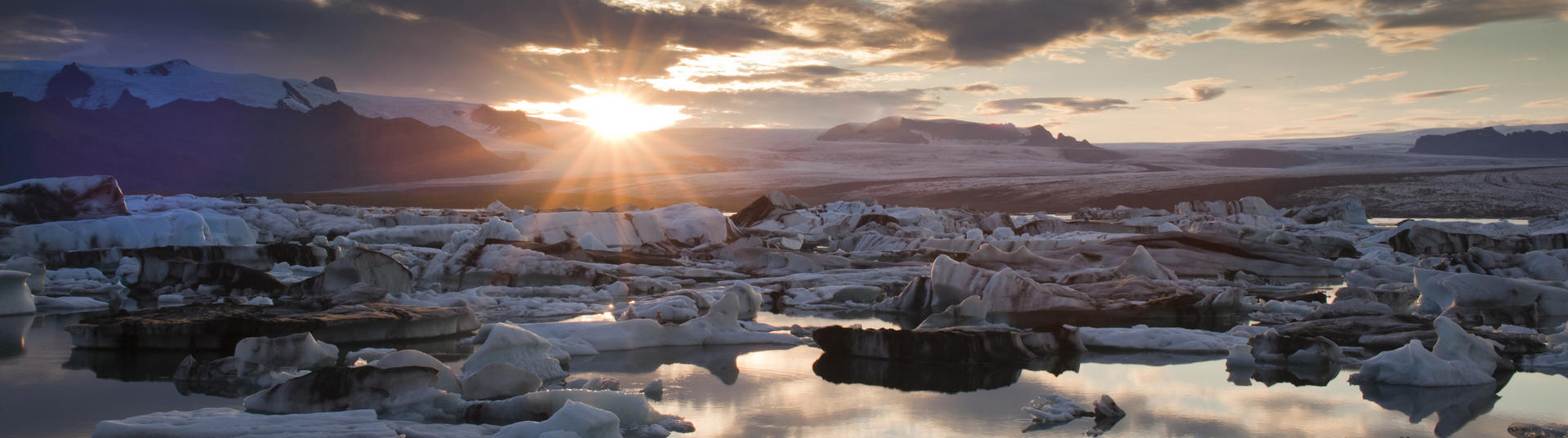 melting ice on water