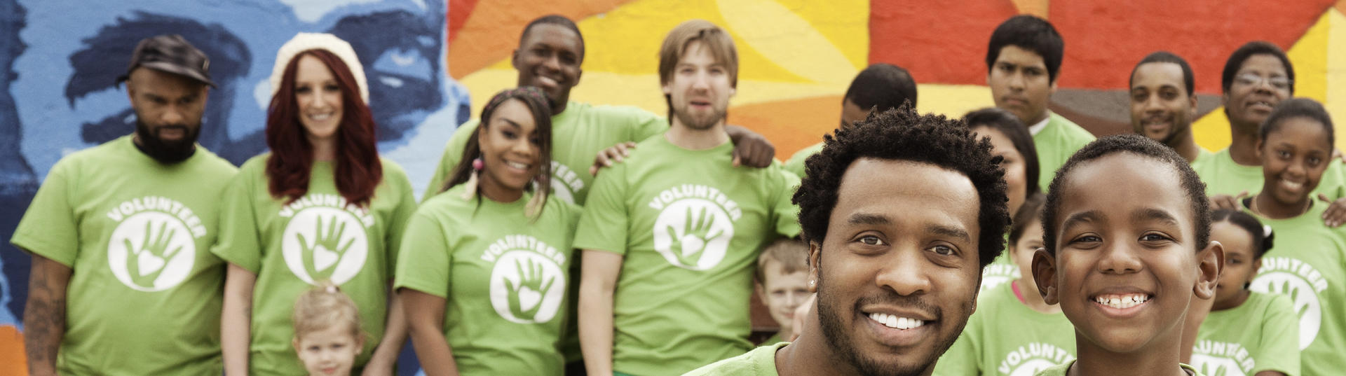 Volunteers standing together