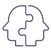 Icon of puzzle pieces of two heads