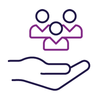 Icon of hand holding people