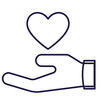 hand icon with heart