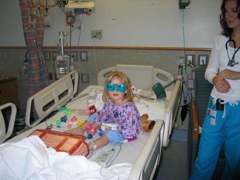 Megan Roberts Megan Roberts in the hospital as a child
