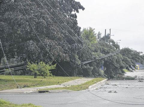 Michigan storms Trees knocked down power lines during storms in Michigan in August 2018