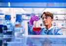 Dr. Pat Martin working in her laboratory