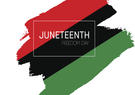 Juneteenth image with red, black, and green stripes