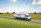 A QTC mobile medical clinic on the road in a rural part of the country