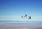 X-61A Gremlins Air Vehicle in air during retrieval