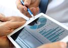 Data posted in charts presented on a tablet
