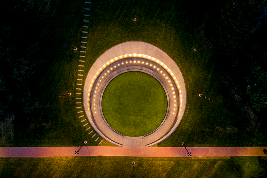 bird's eye view of Memorial to Enslaved Laborers