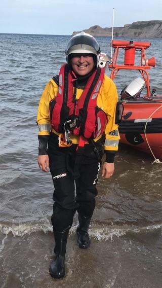 Jo Leggett coming out of water