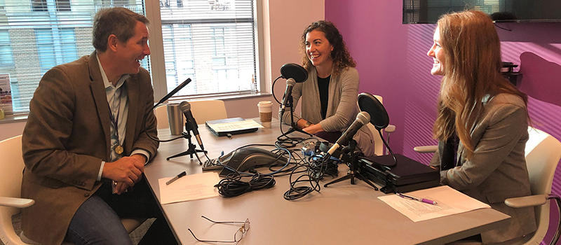 Bridget Bell and Meghan Good interviewing Ron Keesing for the MindSET podcast