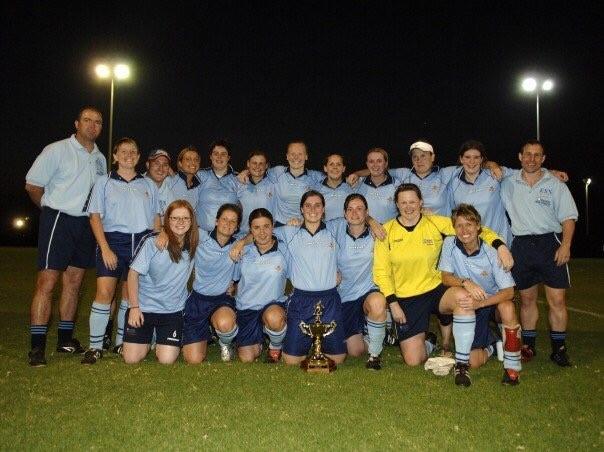 Jasmin on the back row 6th from the left at the RAF Ladies Football in South Africa, 2007