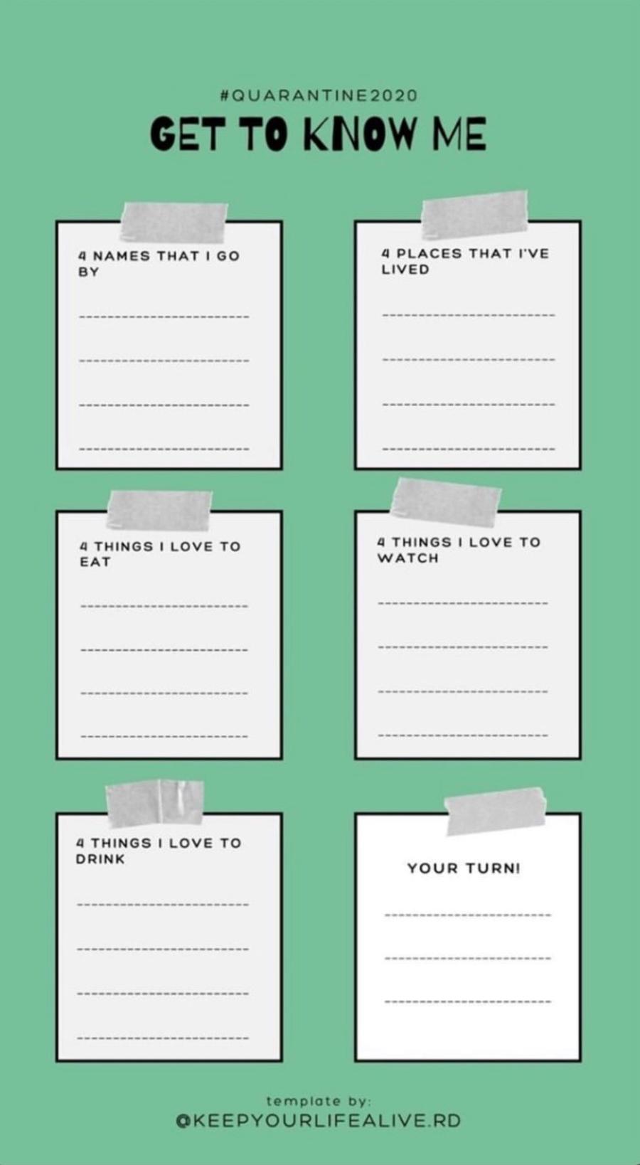 instagram story template asking questions that include personally identifiable information