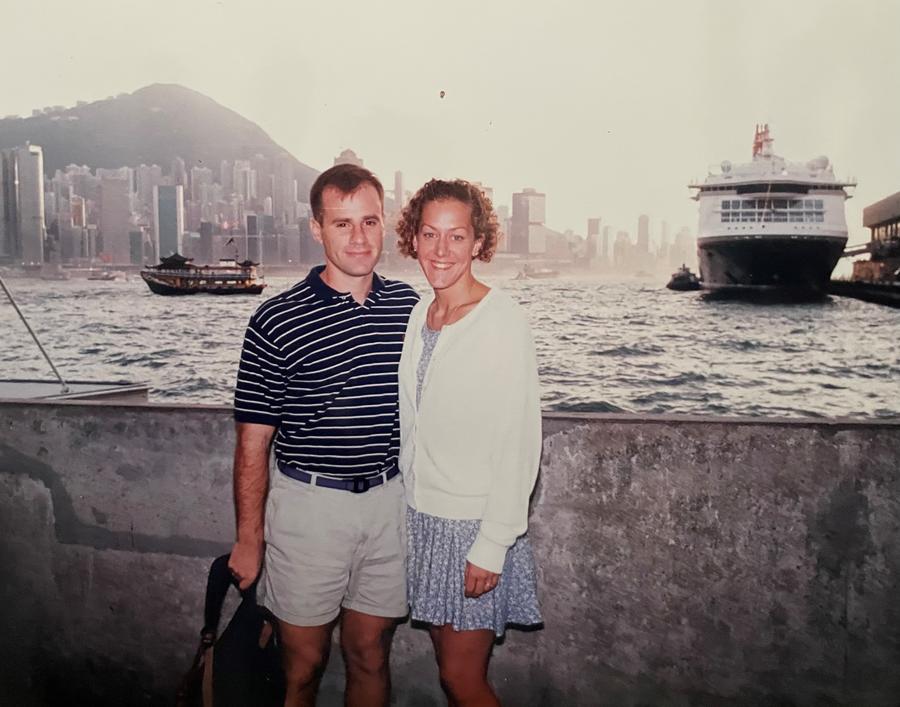 Liz porter and husband in Hong Kong