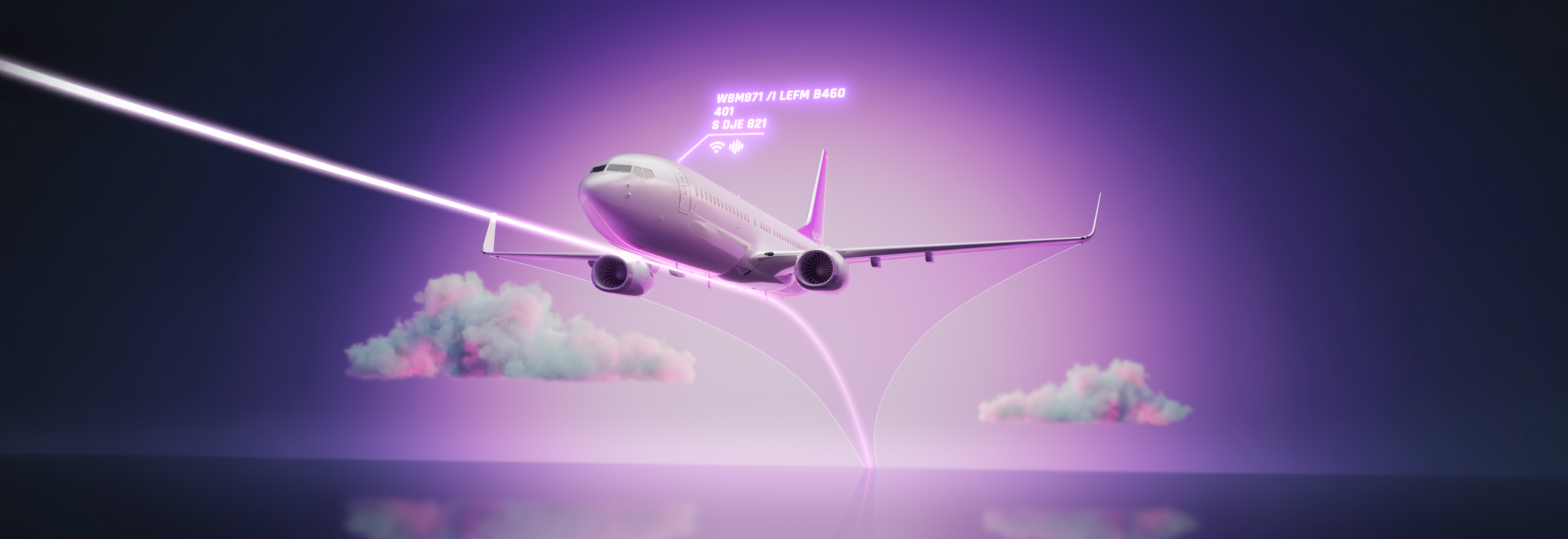 plane flies on a dedicated flight path