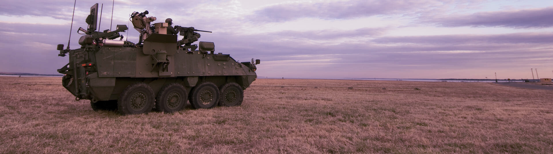 A military tank in a field