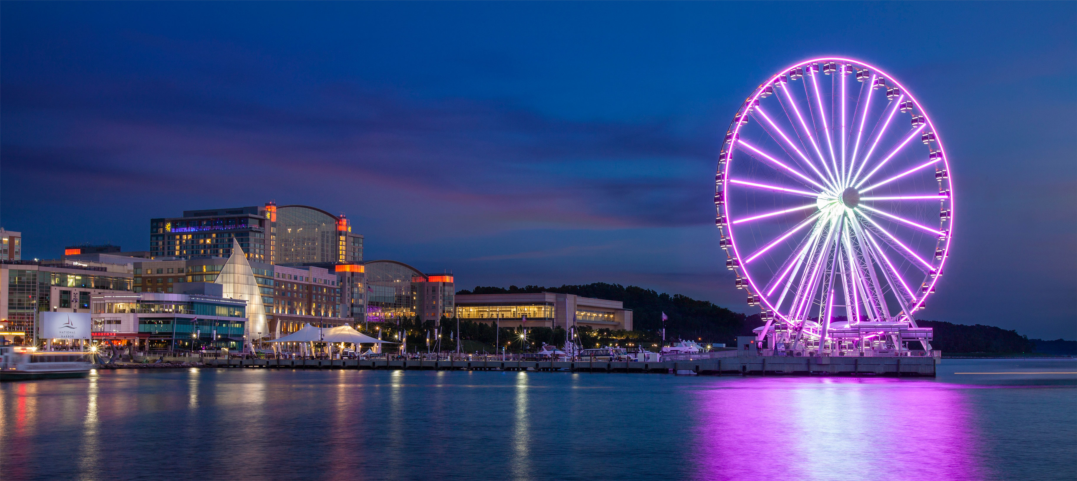 National Harbor at night