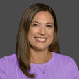 Liz in a beautiful purple shirt