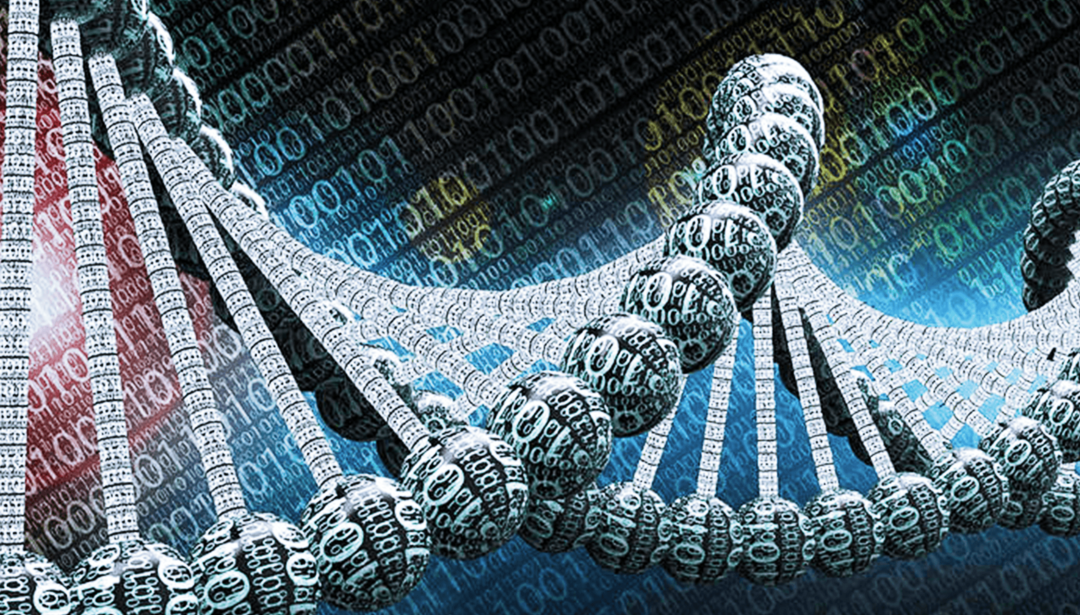 DNA with ones and zeros overlayed