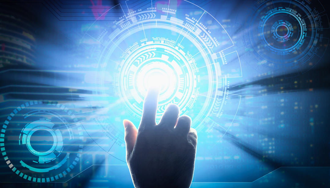 finger touching digital screen