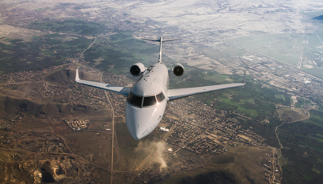 Aircraft over neighborhood