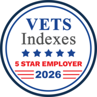 VETS Indexes 5 Star Employer 2026 Badge