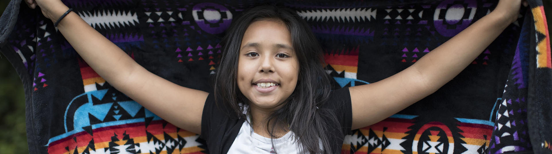 native girl with blanket
