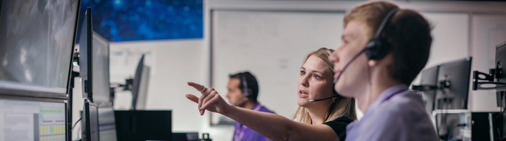 Webster, Texas-based employees working in the Leidos Operations Center supporting NASA and astronauts on the International Space Station.