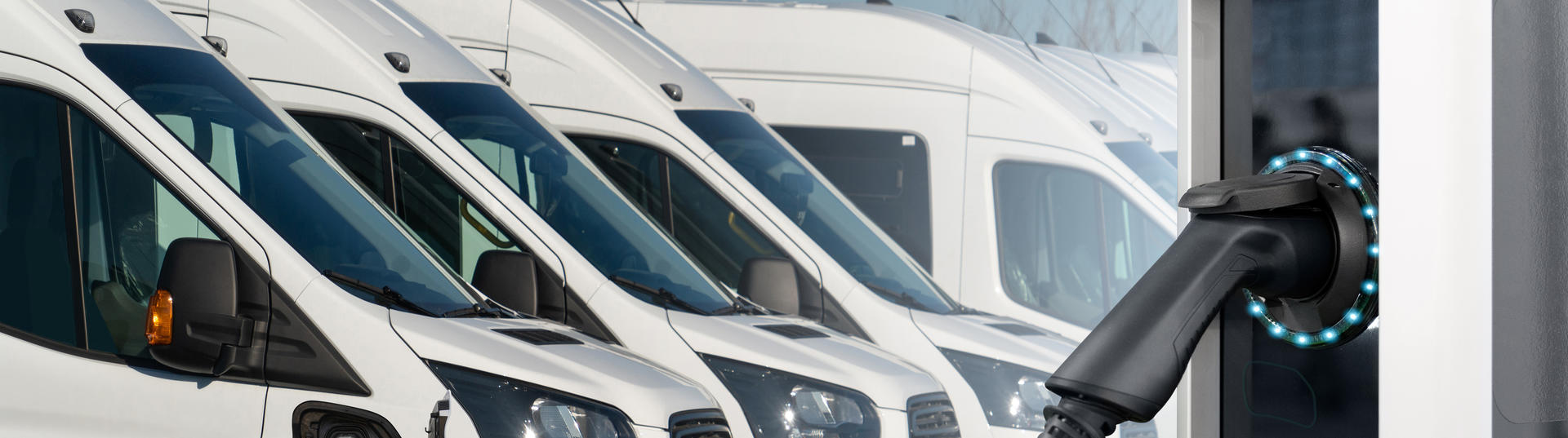 Fleet vehicles at charging station