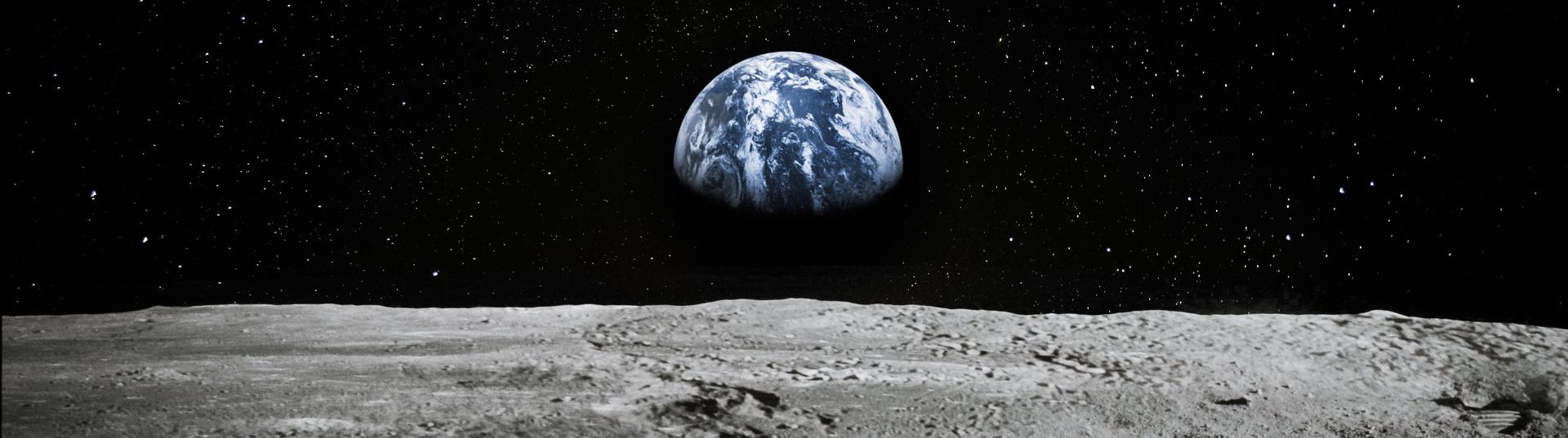 view of planet Earth from the moon.