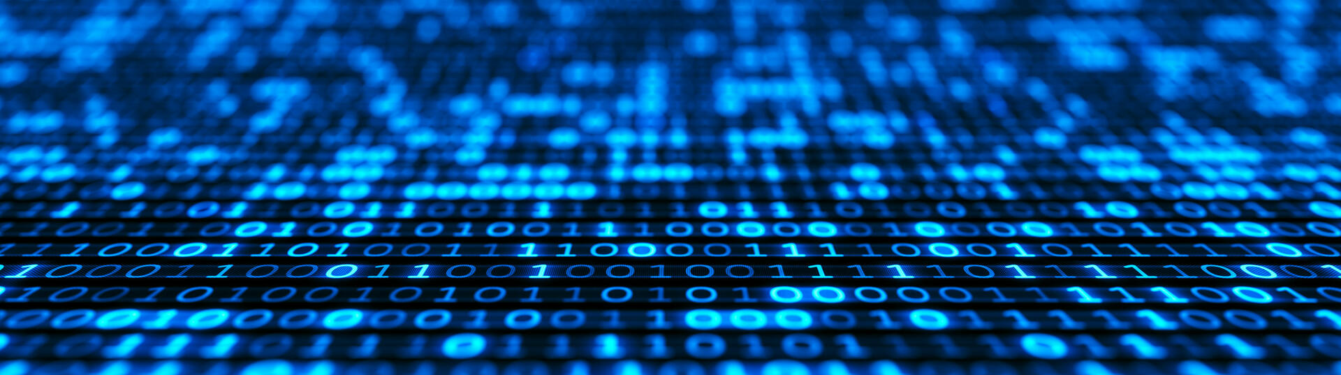Digital screen with encryption data background.
