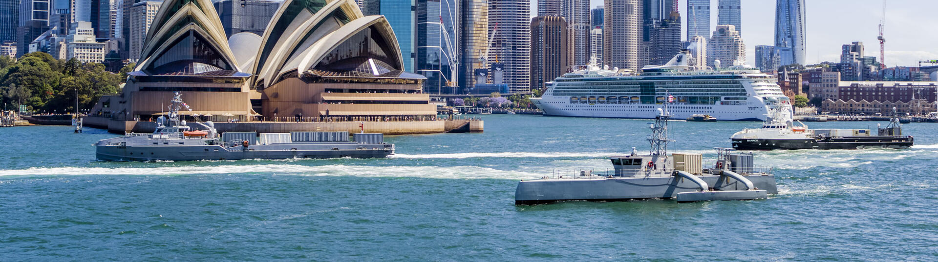 Two ships in front of Opera House