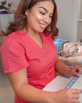 healthcare professional performing an exam