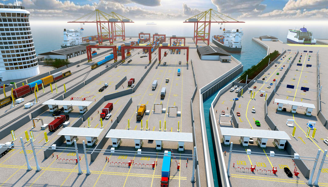Ports and Borders Checkpoint Illustration
