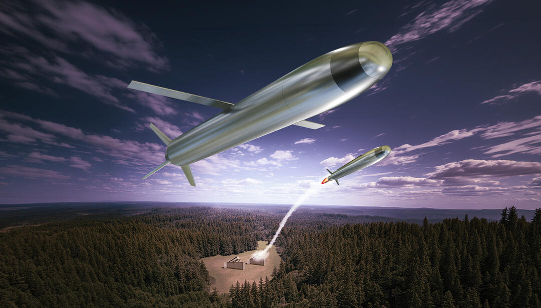 illustration of munitions in air