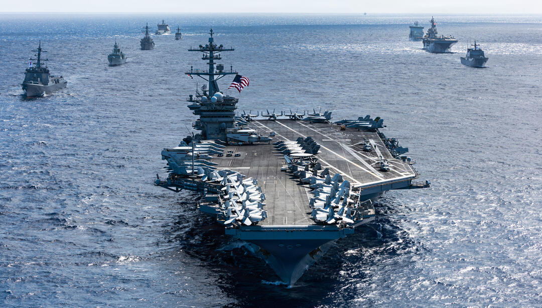 Allied and partner Navy and Coast Guard ships sail together during RIMPAC 2026
