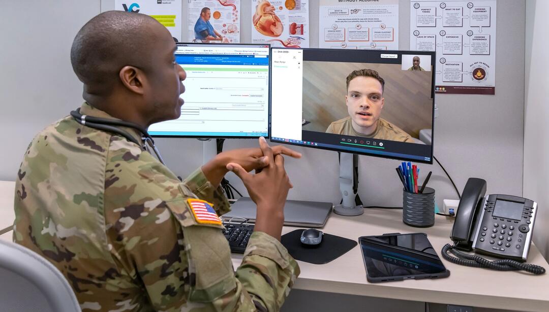 Service members meeting virtually