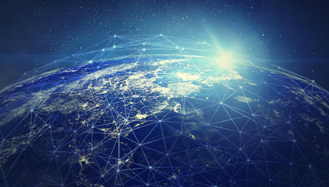 earth with connection dots